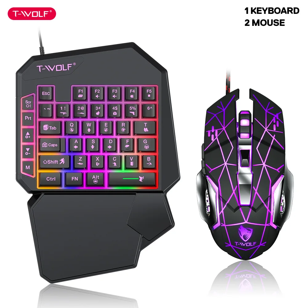 Pc Gaming Kit - T-WOLF TF900 клавиатура для одной руки,