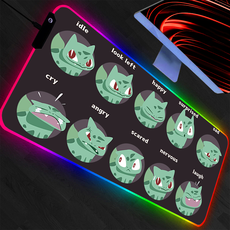 Rgb Mousepad - Коврик для мыши Pokemon Pikachu LED,